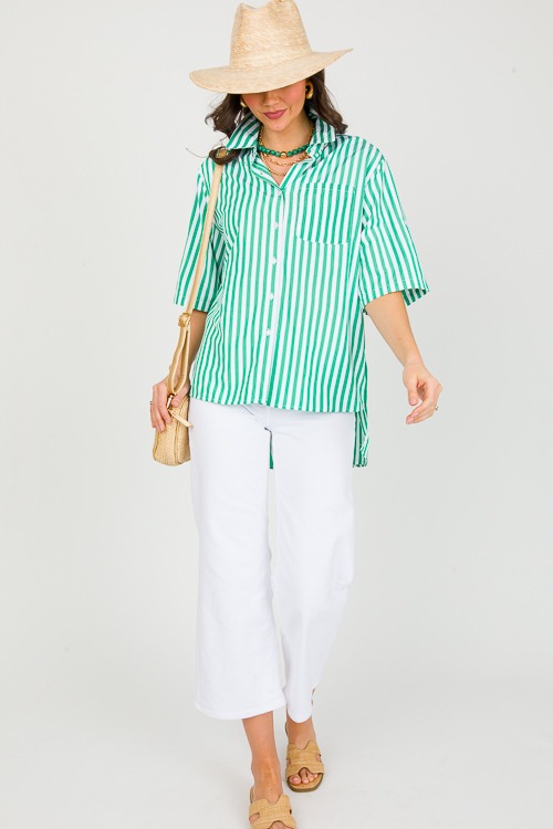 Striped Hi-Lo Shirt, Green - 0228-75.jpg