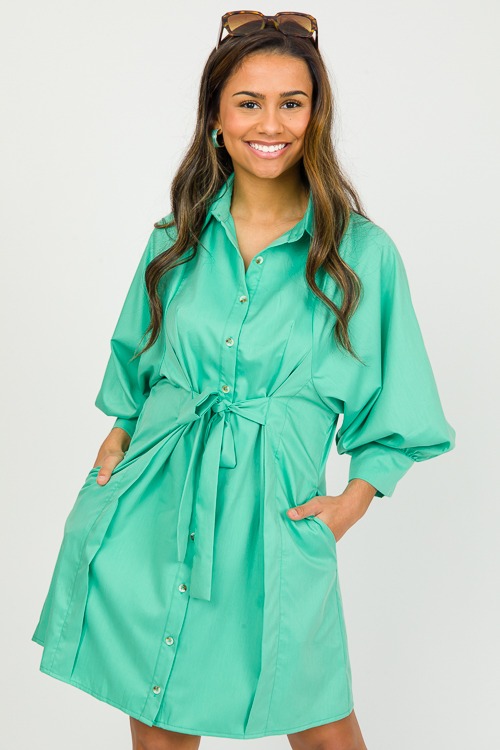 Trend Setter Shirt Dress, Green - 0301-126.jpg