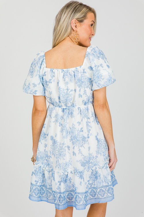 Marie Blue Floral Dress