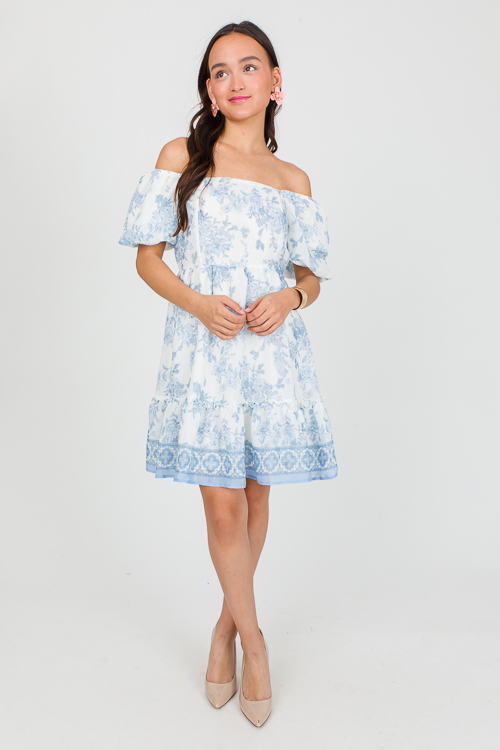 Marie Blue Floral Dress