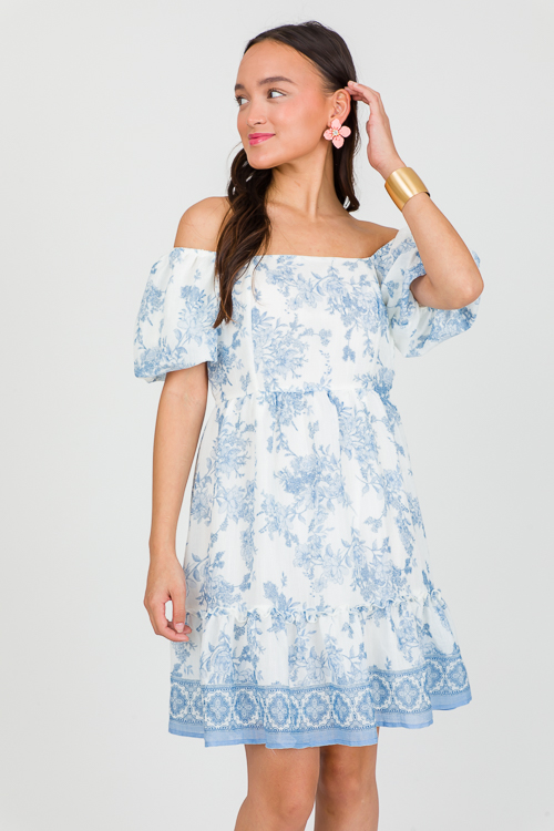 Marie Blue Floral Dress