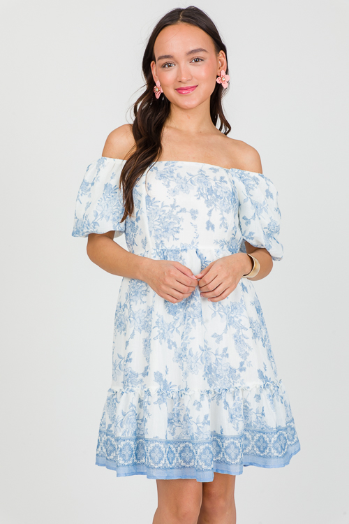 Marie Blue Floral Dress