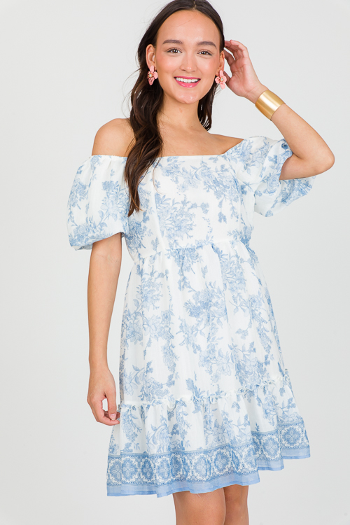 Marie Blue Floral Dress