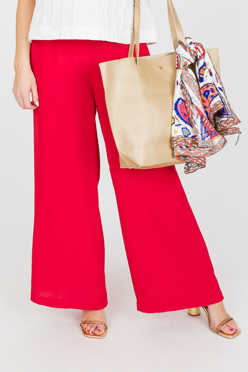 Kylie Pull-On Pants, Tomato Red