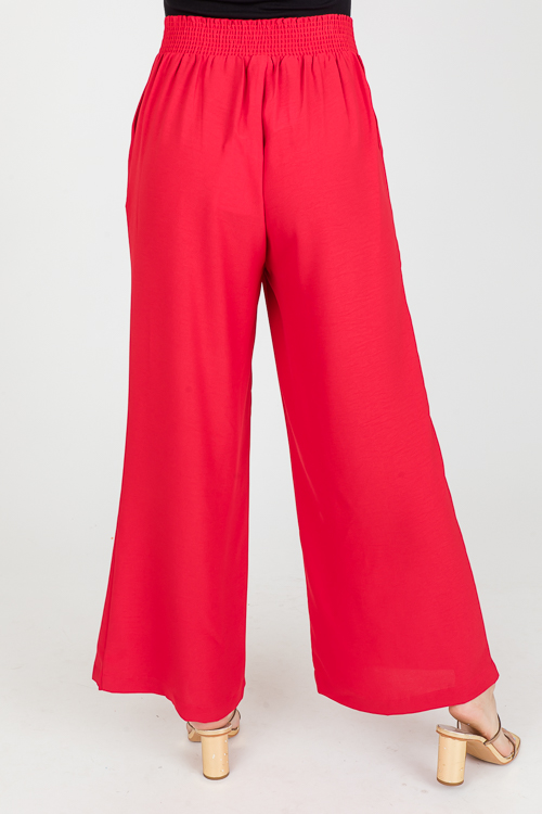 Kylie Pull-On Pants, Tomato Red