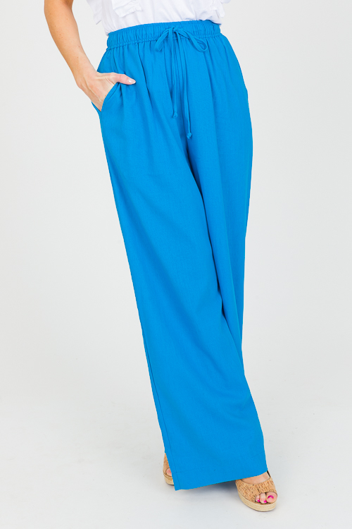 Luann Linen Pants, Blue