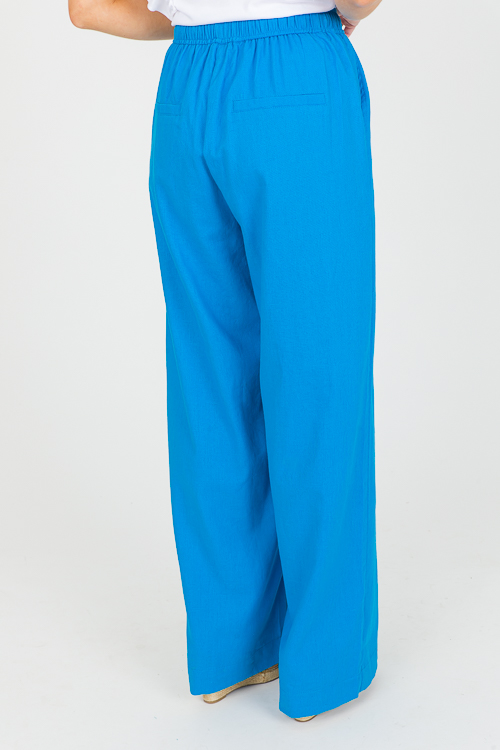 Luann Linen Pants, Blue