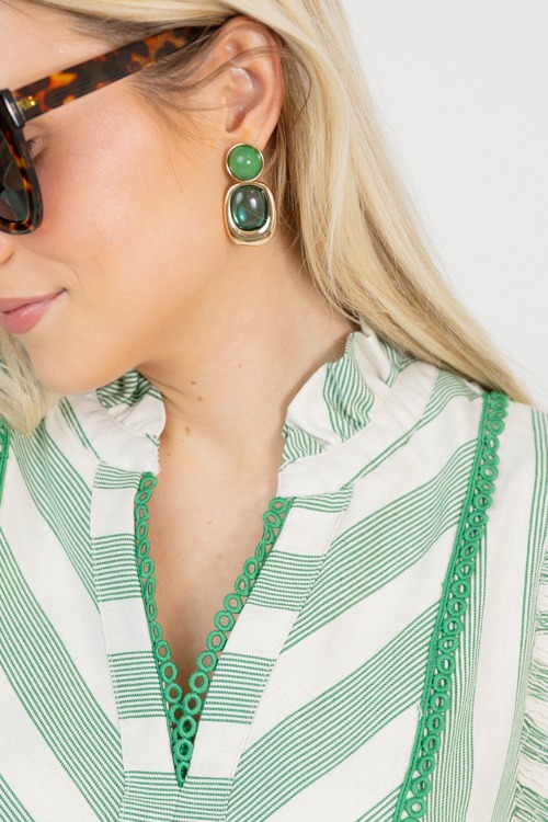 Gem Drop Earrings, Green - 0302-73.jpg