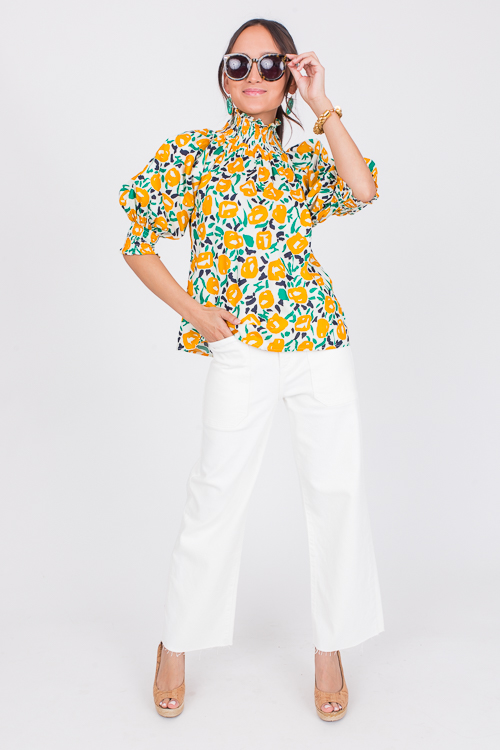 Poppy Smock Top, Yellow