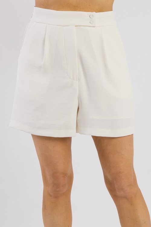 Double Button Shorts, Off White