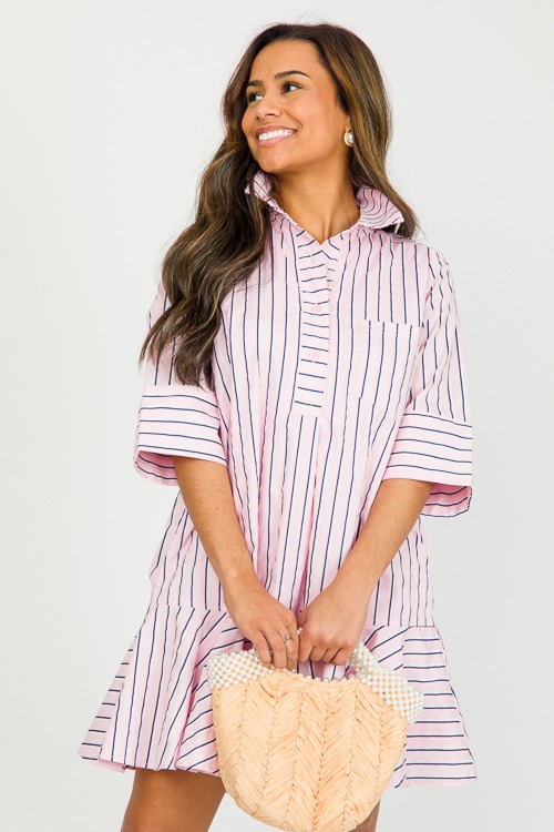 Ruffle Hem Stripe Dress, Lt. Pi - 0304-108p.jpg