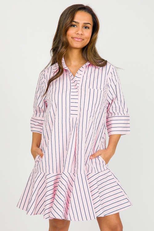Ruffle Hem Stripe Dress, Lt. Pi - 0304-112.jpg