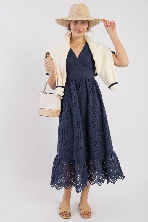 Julie Eyelet Maxi, Navy