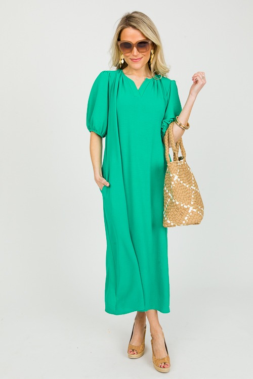 Split Neck Midi, Green - 0304-34p.jpg