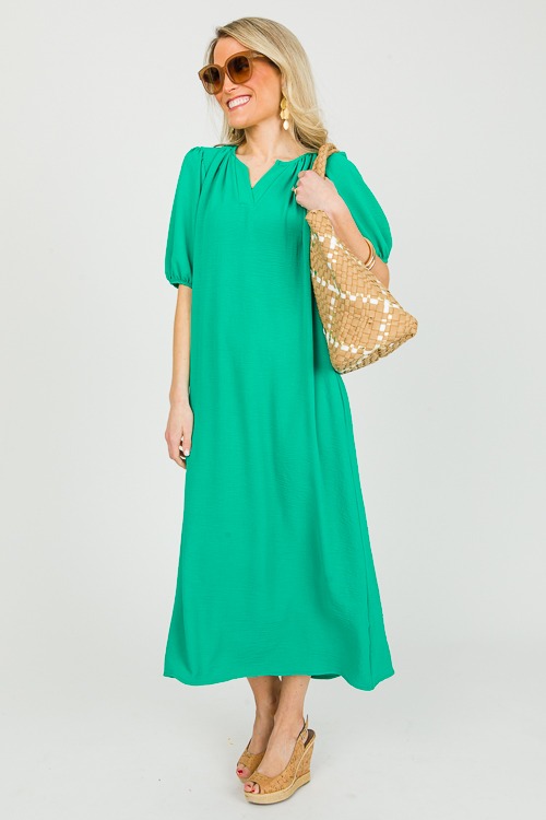 Split Neck Midi, Green - 0304-38.jpg