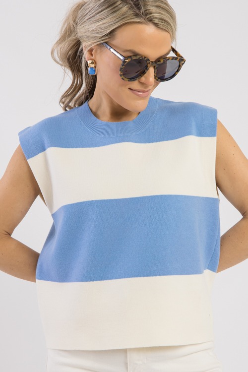 Kaylen Stripe Sweater, Blue