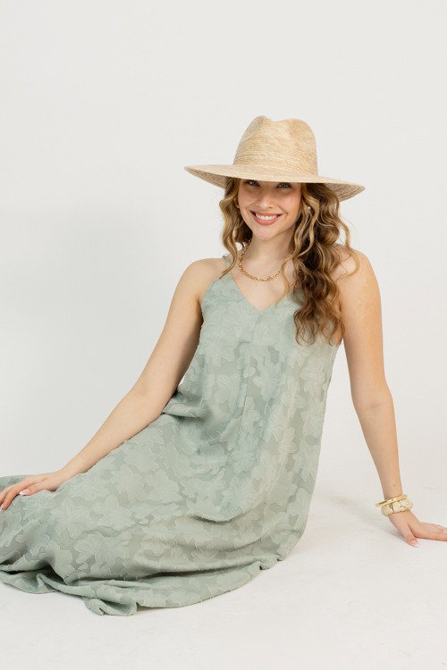 Embroidered Floral Maxi, Sage - New Arrivals - The Blue Door Boutique