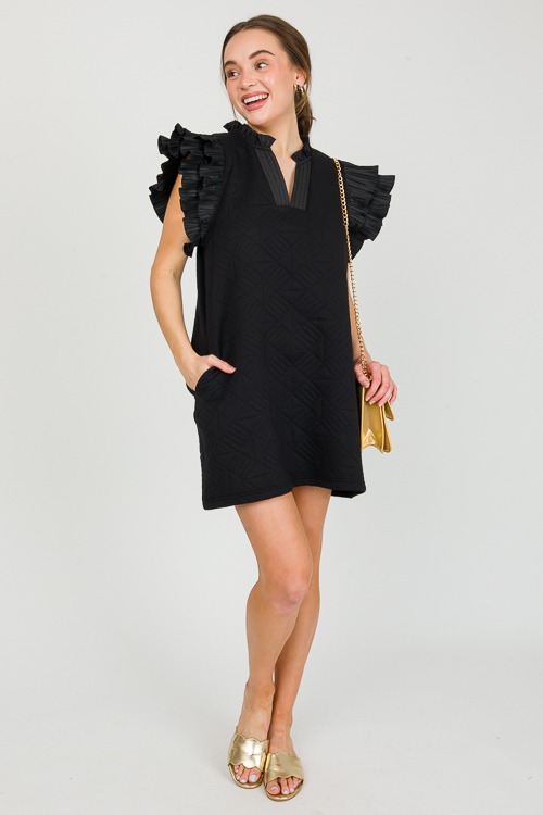 Quilted Ruffle Dress, Black - 0304-79.jpg