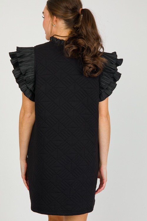 Quilted Ruffle Dress, Black - 0304-80.jpg