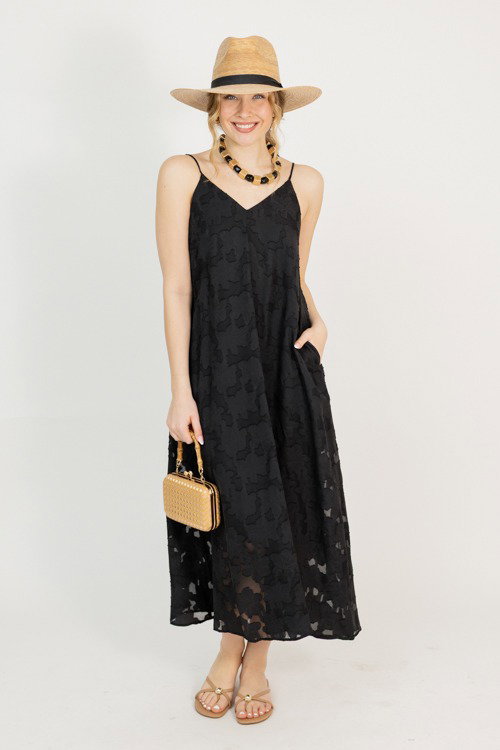 Embroidered Floral Maxi, Black - New Arrivals