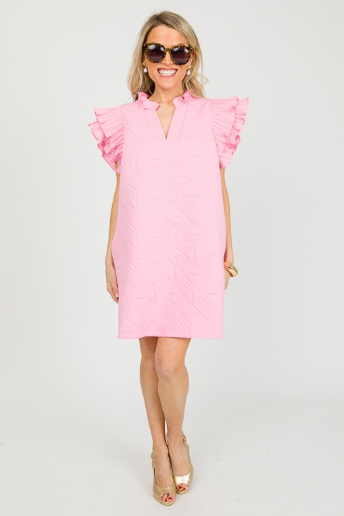 Quilted Ruffle Dress, Pink - 0304-90.jpg