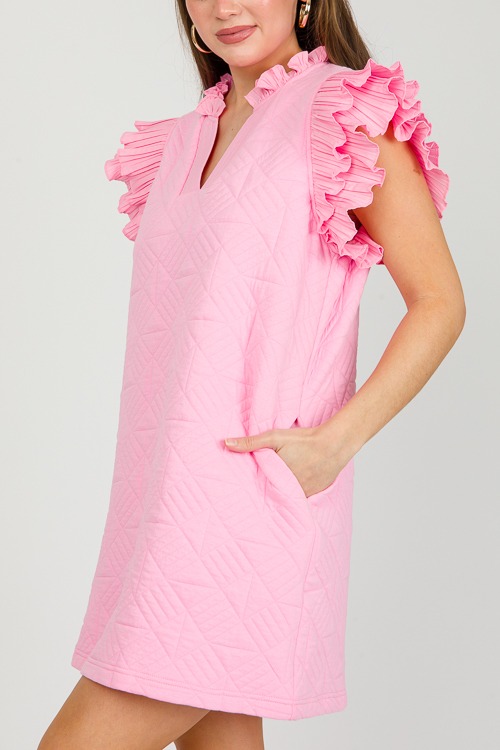 Quilted Ruffle Dress, Pink - 0304-92.jpg