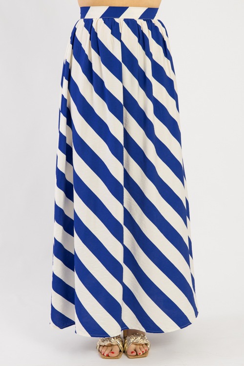 True Blue Striped Maxi Skirt