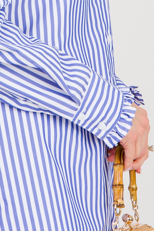 Ruffle Trim Stripe Shirt, Blue - 0306-109.jpg