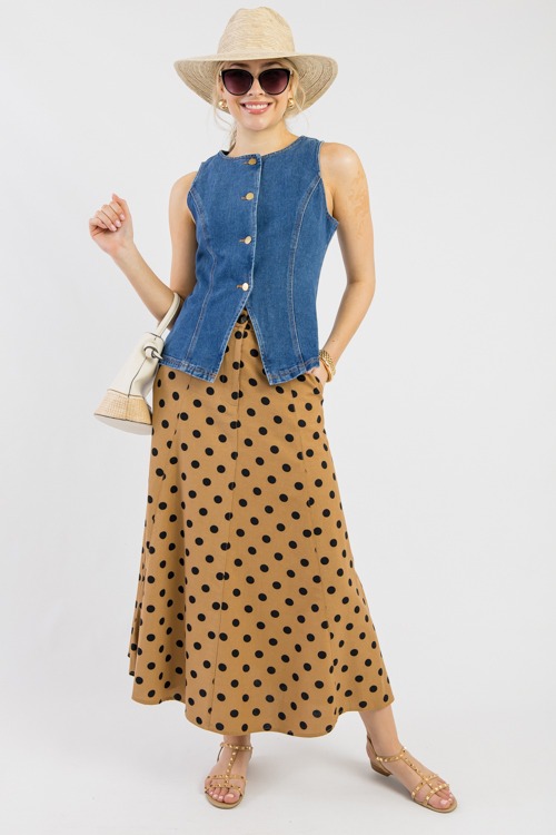 Polka Dot Maxi Skirt, Mocha Black - 0306-116.jpg