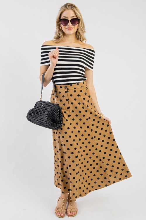 Polka Dot Maxi Skirt, Mocha Black - 0306-118.jpg