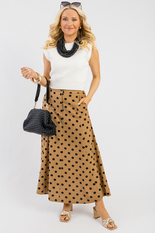 Polka Dot Maxi Skirt, Mocha Black - 0306-121.jpg