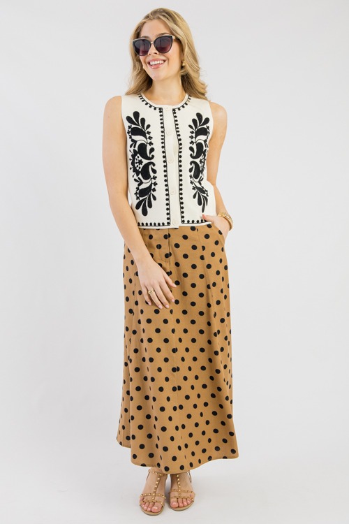 Polka Dot Maxi Skirt, Mocha Black - 0306-178.jpg