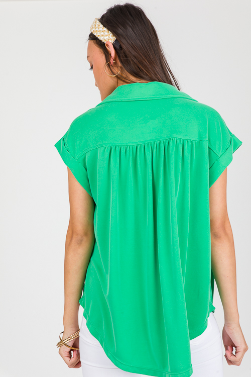 Modal Button Up, Kelly Green