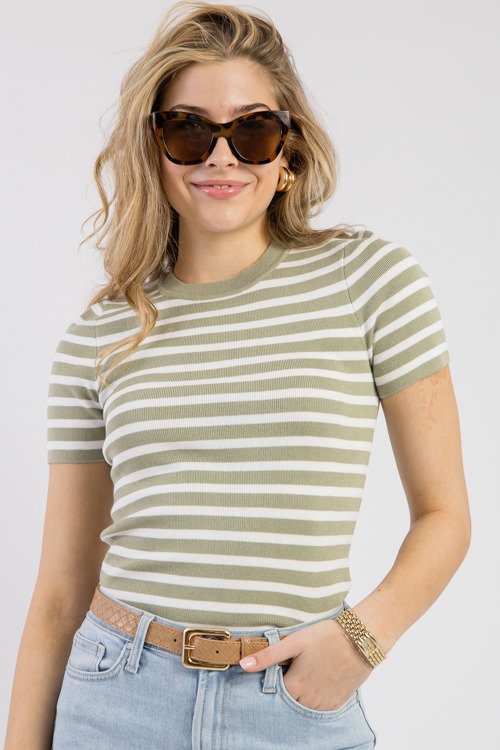 Striped Sweater Top, Sage - 0307-134.jpg