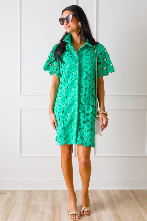 Floral Lace Shirt Dress, Emerald - 0307-217h.jpg