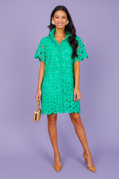 Floral Lace Shirt Dress, Emerald - 0307-219.jpg