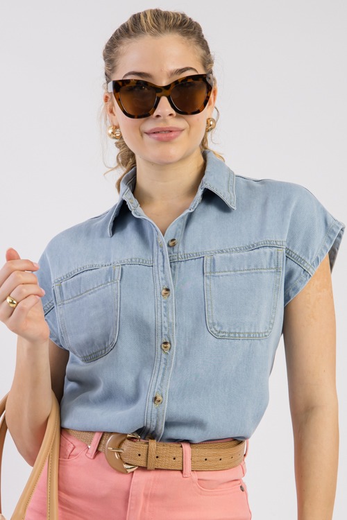 Denim Short Sleeve Shirt - 0307-46.jpg