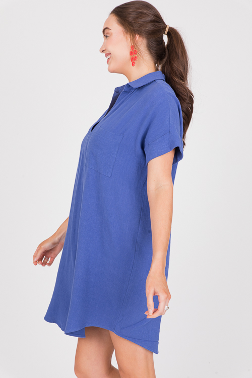 Agnes Linen Dress, R. Blue