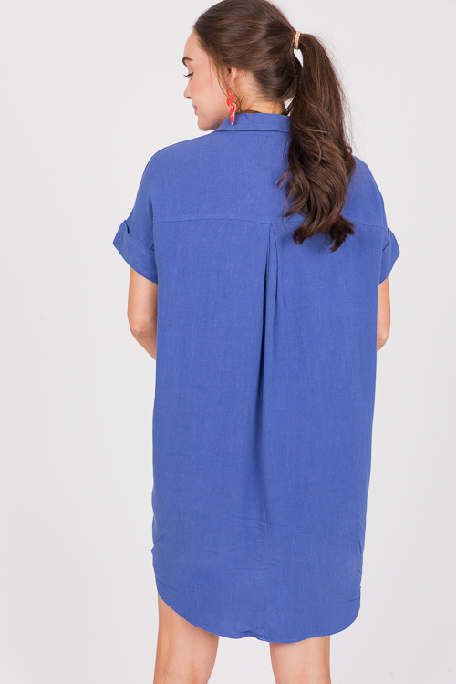 Agnes Linen Dress, R. Blue