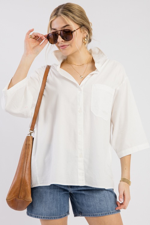 Maxine Button Down, White