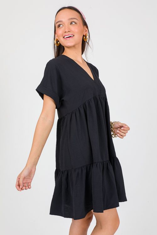 Roxie Tiered Dress, Black