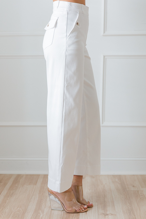 Spanx Twill Wide Leg, White - New Arrivals - The Blue Door Boutique