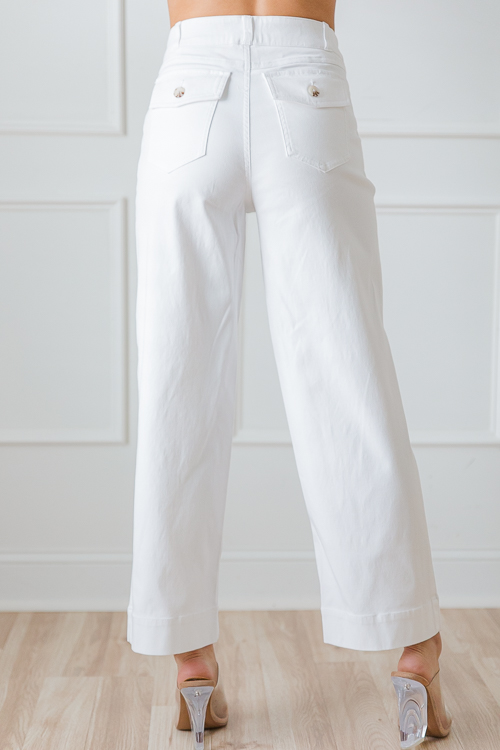 Spanx Twill Wide Leg, White - New Arrivals - The Blue Door Boutique