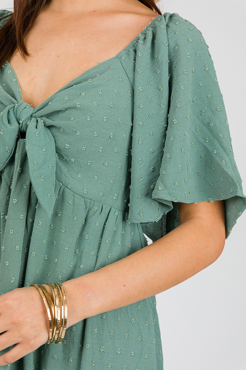 Swiss Dot Tie Midi, Sage