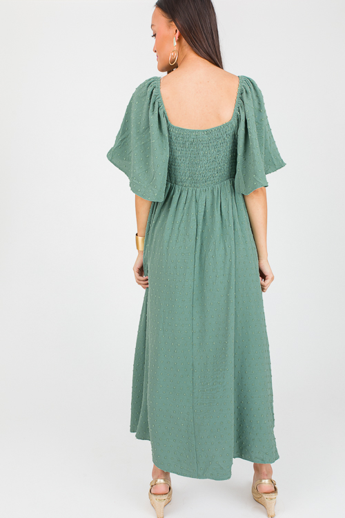 Swiss Dot Tie Midi, Sage