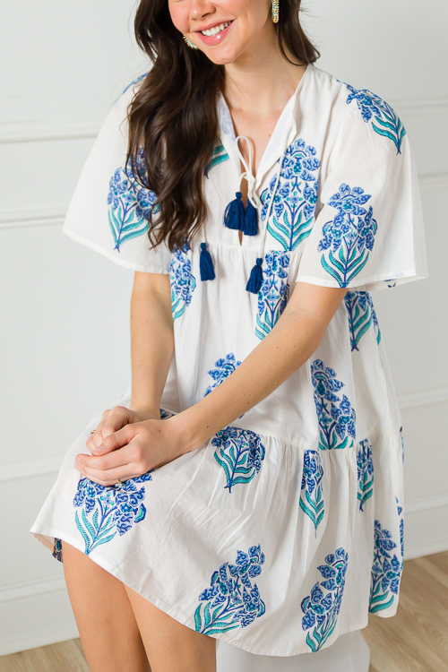 Liz Dress, Blue/White