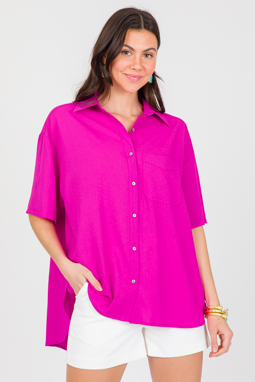 Jojo Oversized Shirt, Magenta Pink