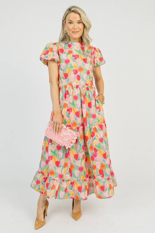 Painted Tulips Maxi, Hot Pink