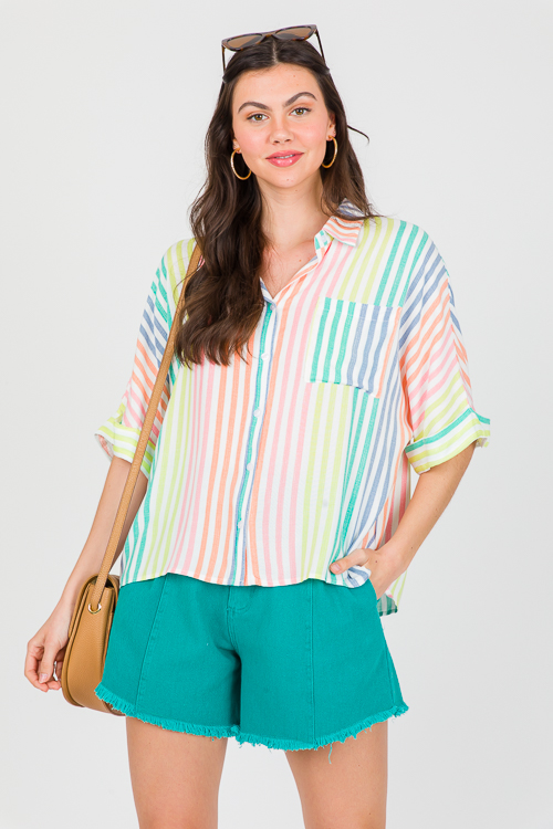 Multi Stripe Short Sleeve Shirt