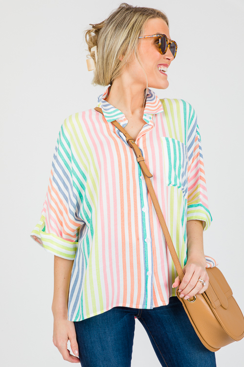 Multi Stripe Short Sleeve Shirt
